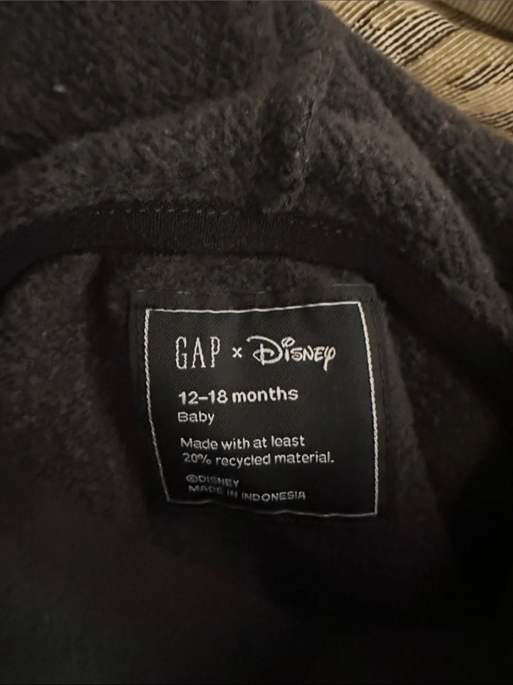 GAP Black Hoodie with Mickey Mouse Graphic